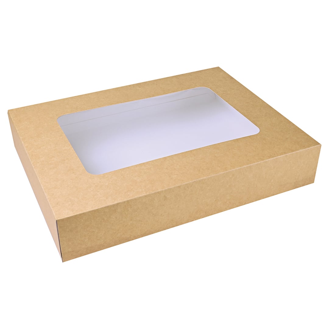 Large Kraft Cardboard Platter Sleeve with Window