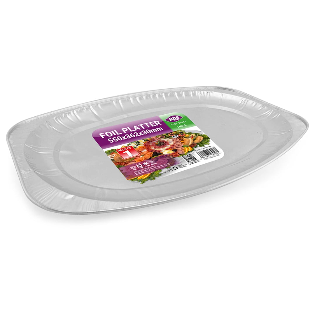 Large Silver Foil Buffet Platter Serving Tray 55cm
