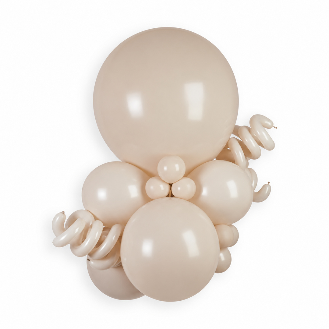 Latte Beige Jumbo Latex Balloon 79cm / 31 in - Single View 3