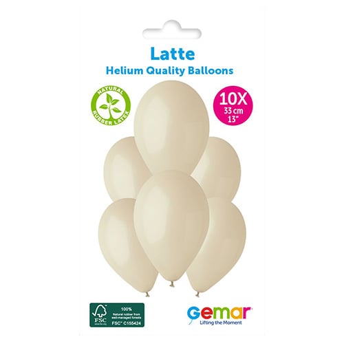 Latte Cream Bio Latex Balloons 33cm / 13 in - Pack of 10 Product Gallery Image