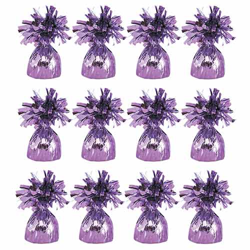 Lavender Foil Balloon Weights - Pack of 12 Product Gallery Image