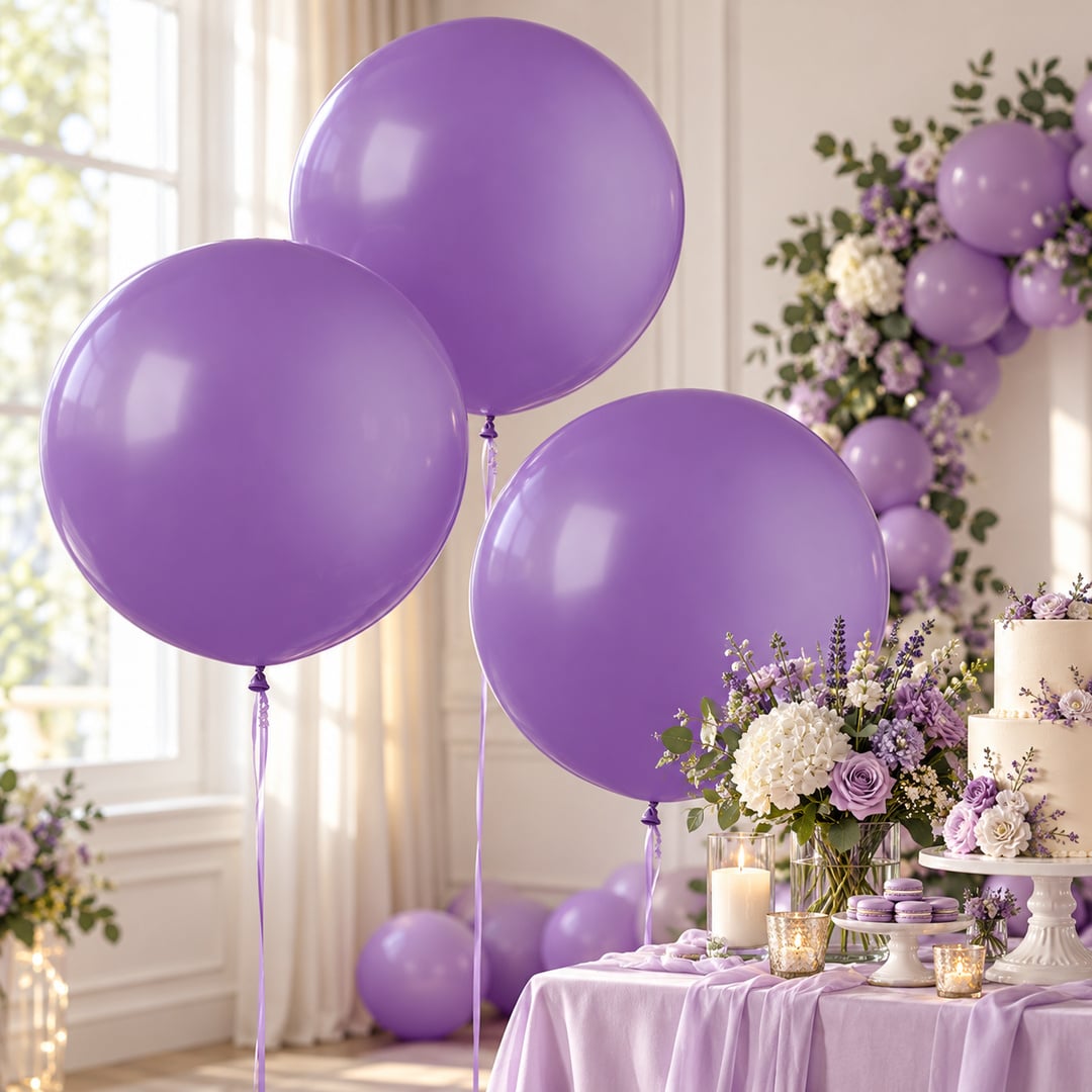Lavender Jumbo Latex Balloon 79cm / 31 in - Single View 2