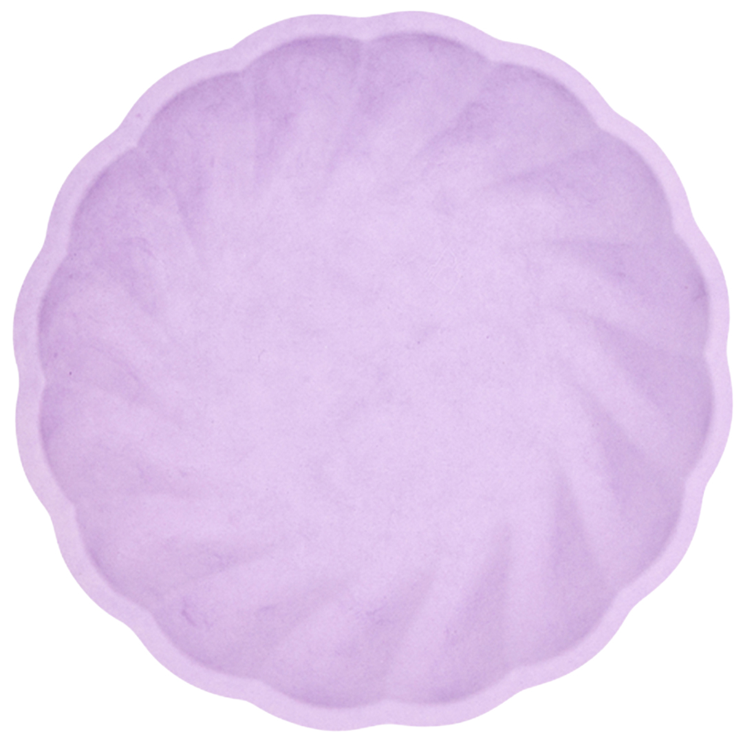 Lavender Purple Compostable Vert Decor Round Petal Paper Plates 23cm - Pack of 6