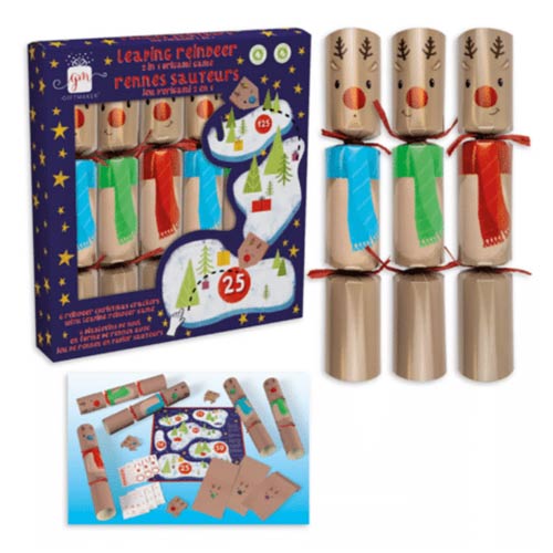 Leaping Reindeer Game Christmas Crackers 30cm / 12 in - Pack of 6 Product Gallery Image