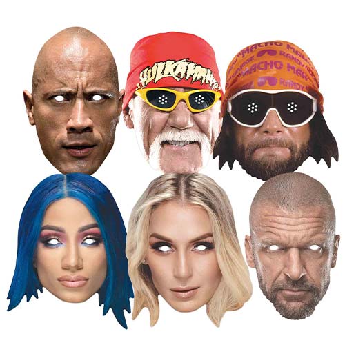 Legendary WWE Stars Cardboard Face Masks - Pack of 6 Product Image