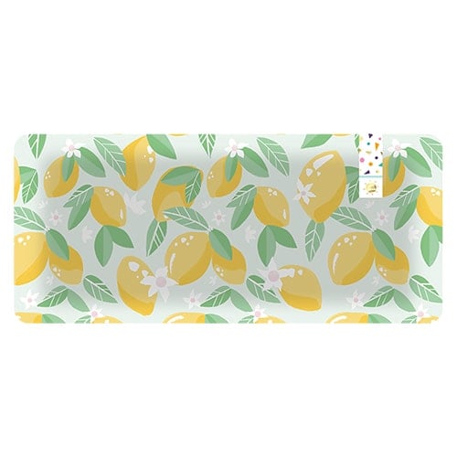 Lemon Fruit Reusable Plastic Rectangle Picnic Serving Plate 37.5cm  Product Image