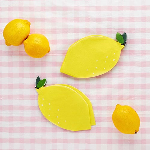 Lemon Fruit Shaped Luncheon Paper Napkins 3 Ply 22cm - Pack of 16 Product Gallery Image