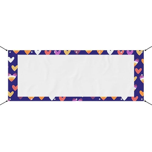 Lesbian Flag Hearts LGBTQ+ Gay Pride Design Large Personalised Banner – 10ft x 4ft