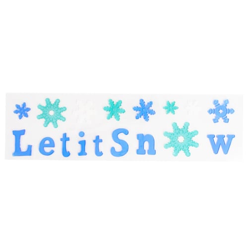 Let It Snow with Snowflakes Large Blue Christmas Gel Window Stickers Product Image