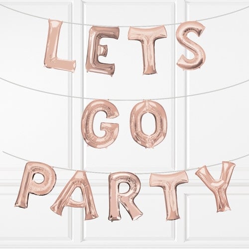 Let's Go Party Rose Gold Foil Balloons DIY Kit Product Image