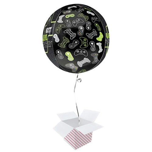 Level Up Birthday Orbz Foil Helium Balloon - Inflated Balloon in a Box Product Gallery Image