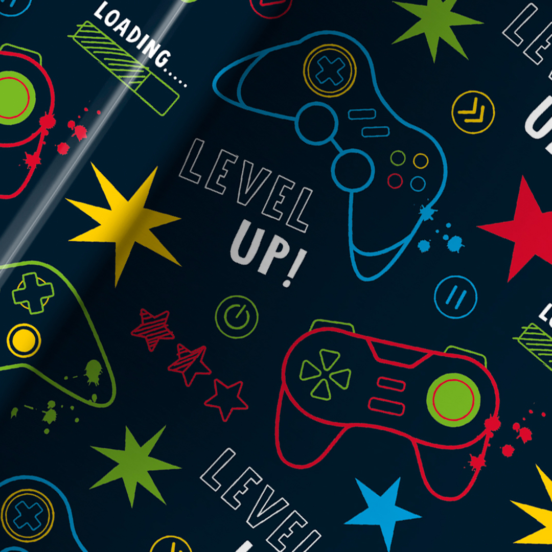 Level Up Gamer Gift Wrapping Paper Roll 3m Product Gallery Image