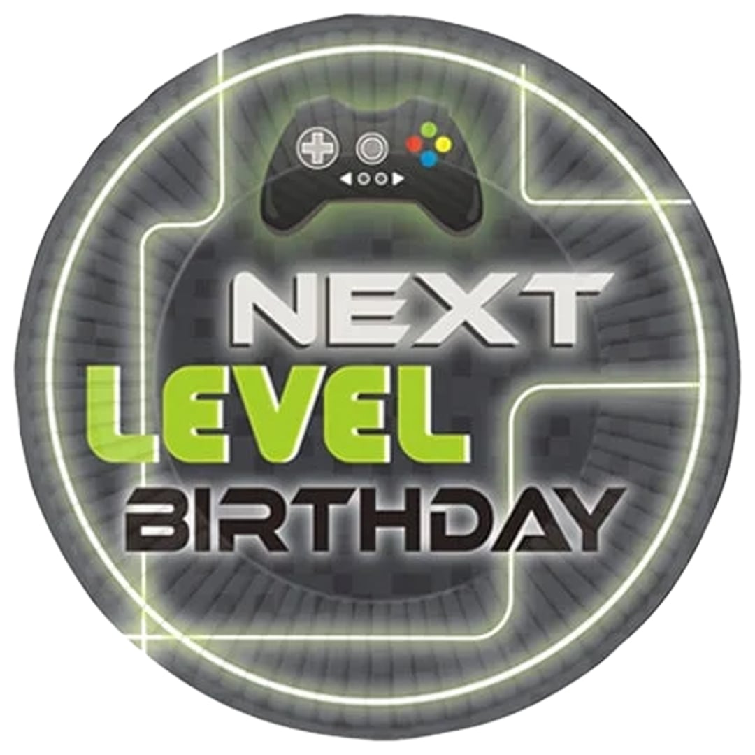 Level Up Gaming Round Recyclable Paper Plates 23cm - Pack of 8