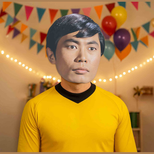 Lieutenant Hikaru Sulu Star Trek George Takei Cardboard Face Mask Product Gallery Image