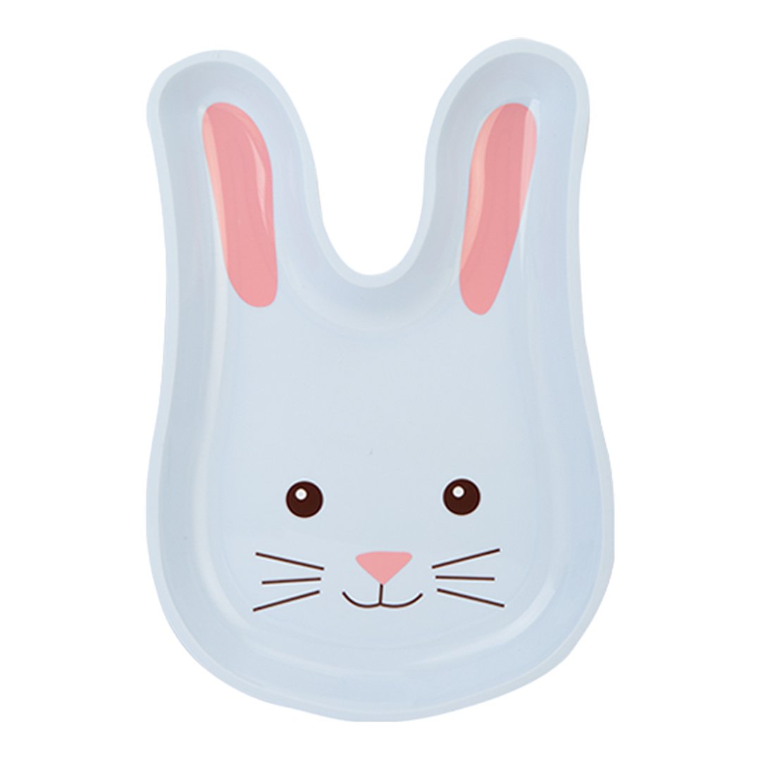 Light Blue Easter Bunny Shaped Reusable Plastic Serving Platter Plate 32cm