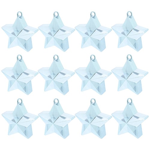 Light Blue Star Balloon Weights - Pack of 12 Product Gallery Image
