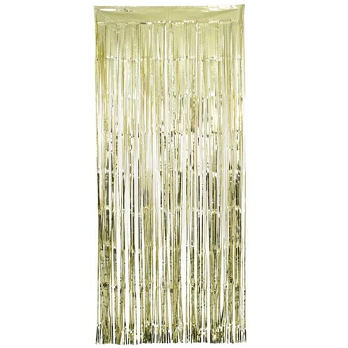 Light Gold Bright Foil Fringe Door Curtain 1.9m x 99cm Product Image