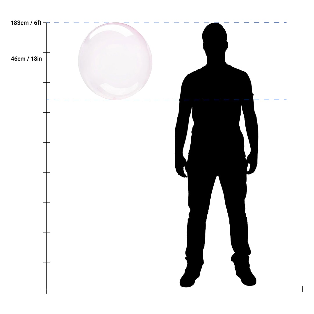 Light Pink Crystal Clearz Bubble Helium Balloon 46cm / 18 in  Product Gallery Image