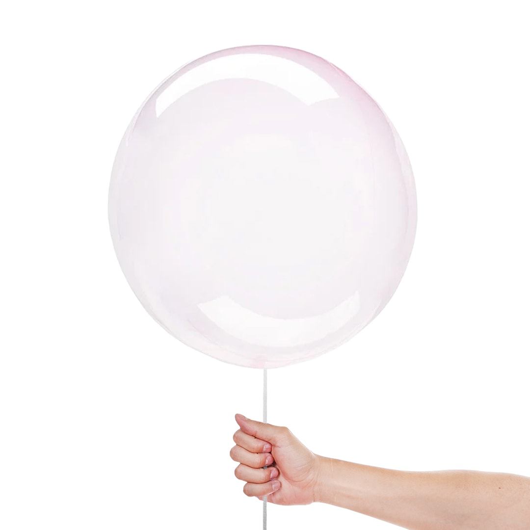 Light Pink Crystal Clearz Bubble Helium Balloon 46cm / 18 in  Product Gallery Image