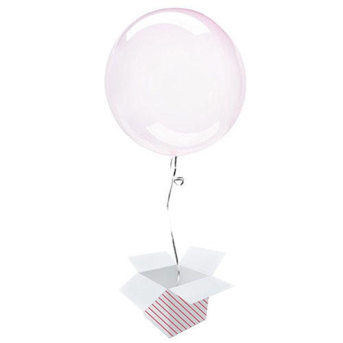 Light Pink Crystal Clearz Bubble Helium Balloon - Inflated Balloon in a Box