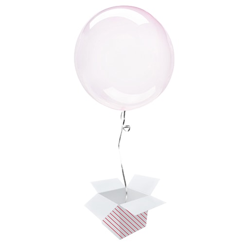 Light Pink Crystal Clearz Bubble Helium Balloon - Inflated Balloon in a Box Product Image