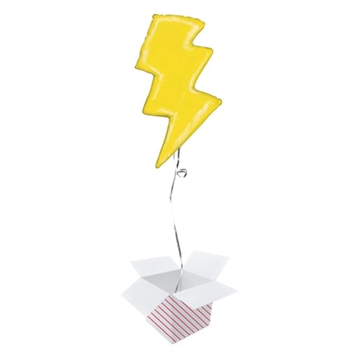 Lightning Bolt Helium Foil Giant Balloon - Inflated Balloon In A Box Product Gallery Image