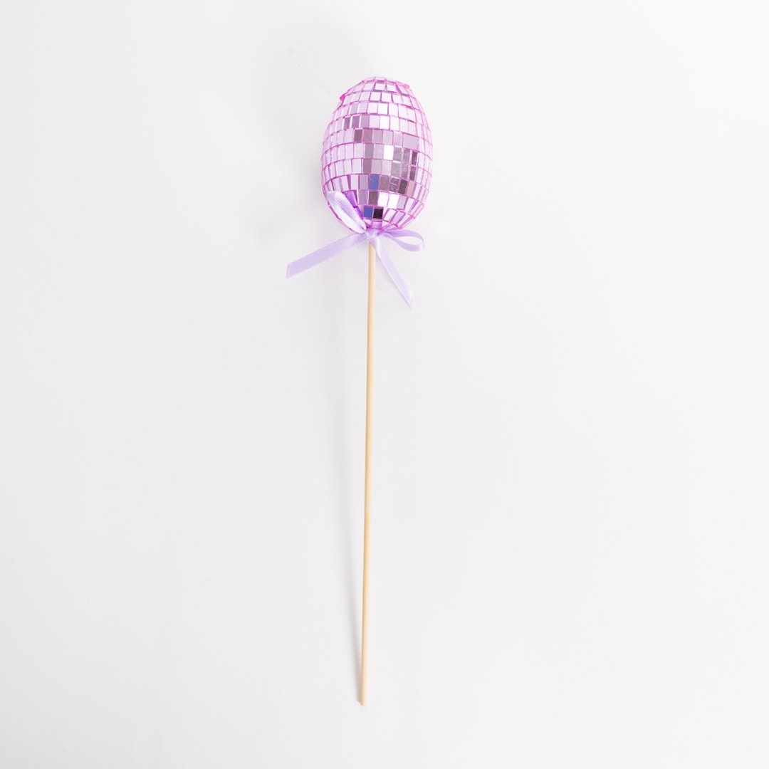 Lilac Easter Disco Egg Pick Decoration 28cm