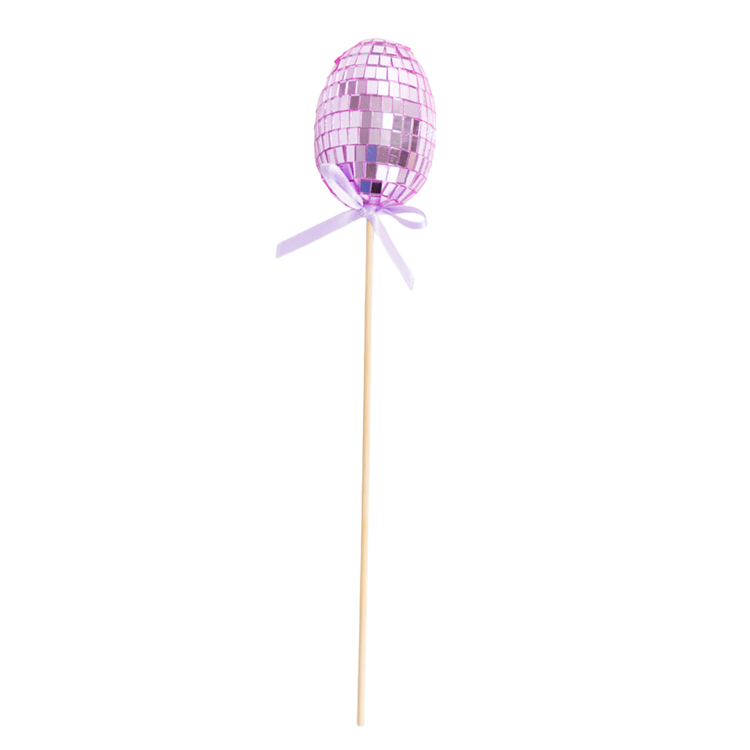 Lilac Easter Disco Egg Pick Decoration 28cm