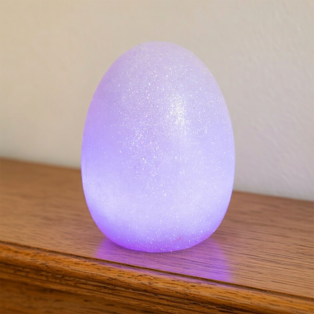 Lilac Easter Flashing Light Up Egg Decoration 12.5cm Product Gallery Image