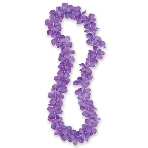 Purple Hawaiian Fabric Flower Lei 102cm Product Image