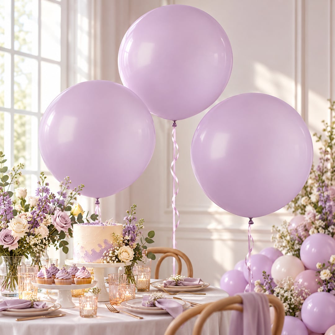 Lilac Jumbo Latex Balloon 79cm / 31 in - Single View 2