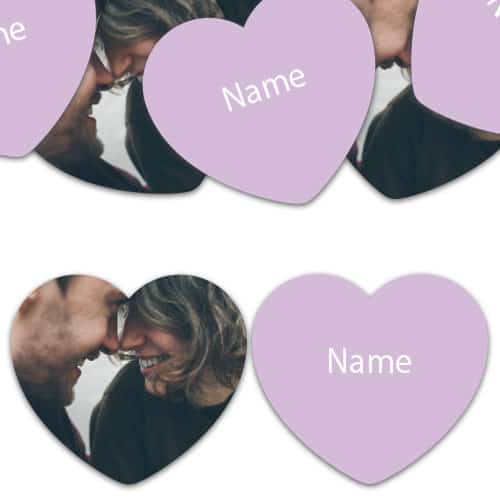 HEART Shape - Lilac Personalised Confetti - Pack of 50