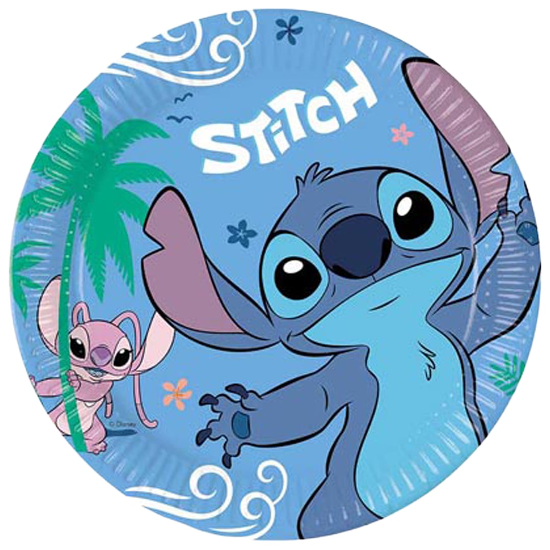 Lilo & Stitch Disney Round Paper Plates 23cm - Pack of 8