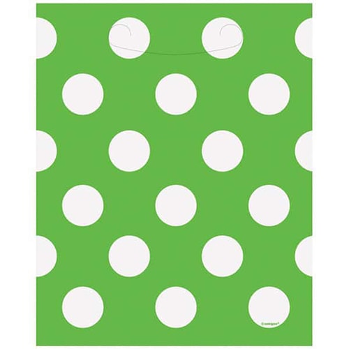 Lime Green Decorative Dots Loot Bags - Pack of 8 Product Image