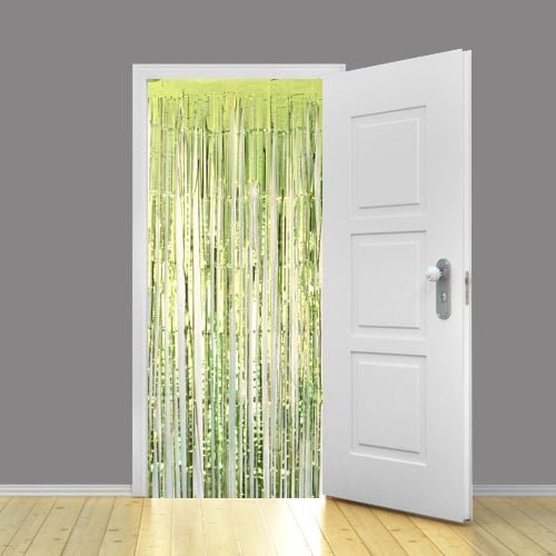 Lime Green Foil Door Curtain Backdrop 95cm x 200cm Product Image