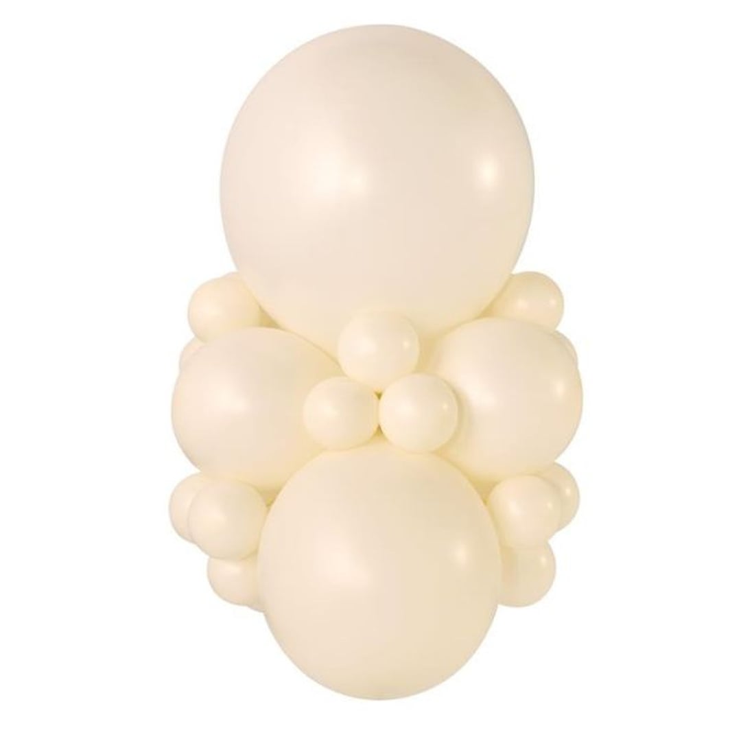 Linen Cream Jumbo Latex Balloon 79cm / 31 in - Single View 3