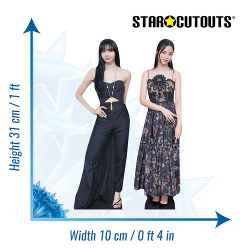 Lisa and Jisoo Black Pink K-Pop Table Top Cardboard Cutouts - Pack of 2 Product Gallery Image