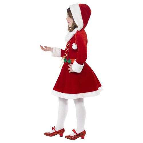 Little Miss Santa Claus Holly Girls Christmas Fancy Dress Costume Kids Medium - Age 7-9 Product Gallery Image