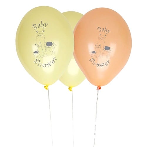 Llama Love Baby Shower Biodegradable Assorted Latex Balloons 28cm / 11 in - Pack of 8 Product Image