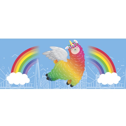 Llamacorn Rainbow Skyline PVC Party Sign Decoration Product Image