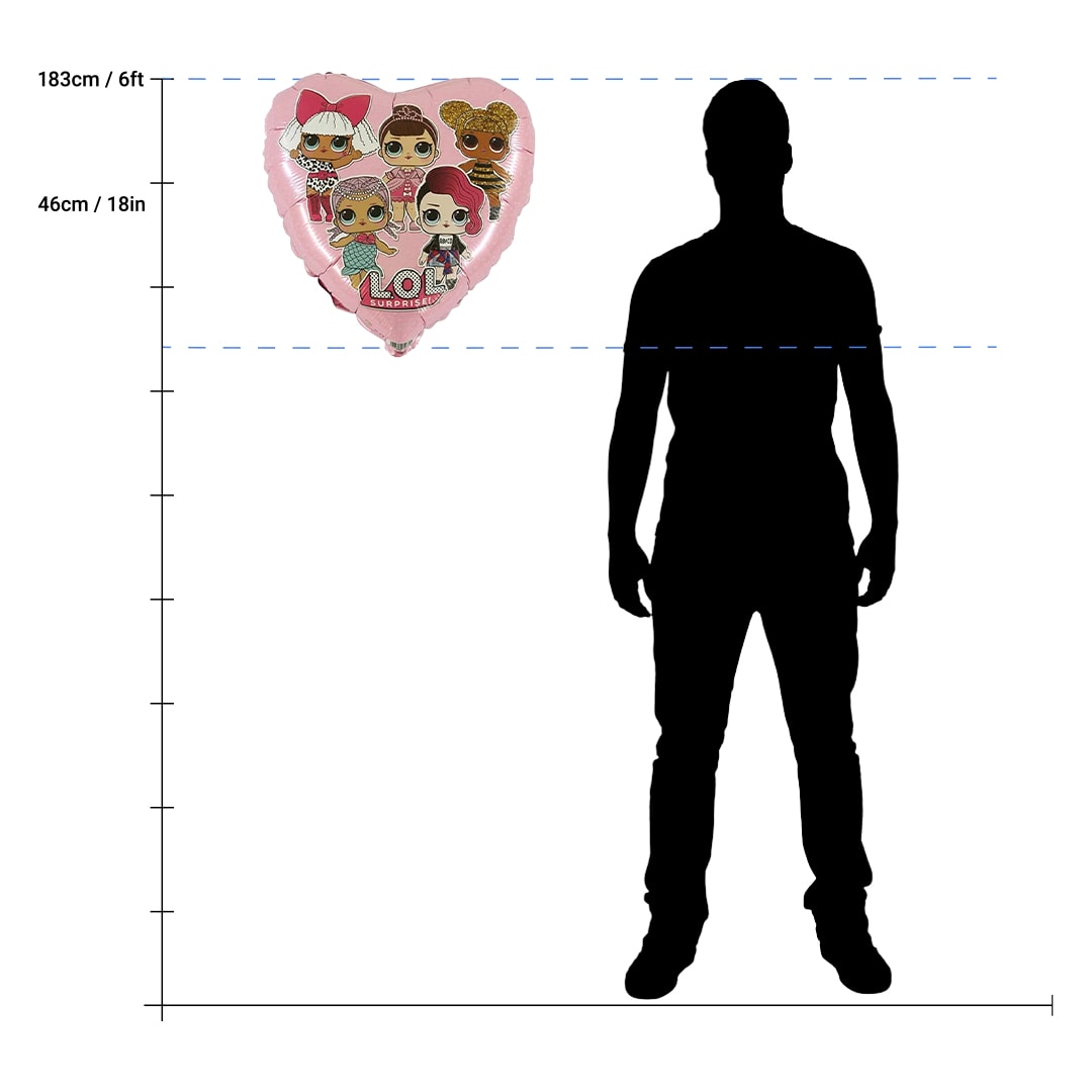 LOL Surprise Pink Heart Foil Helium Balloon 46cm / 18 in Product Gallery Image