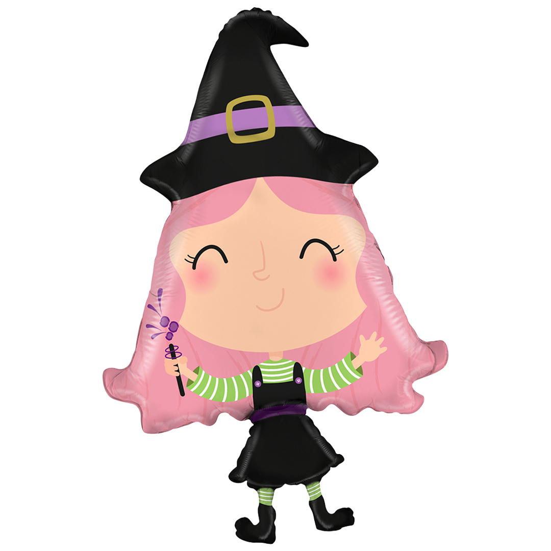 Lovable Witch Halloween Giant Foil Balloon 84cm / 33 in View 4