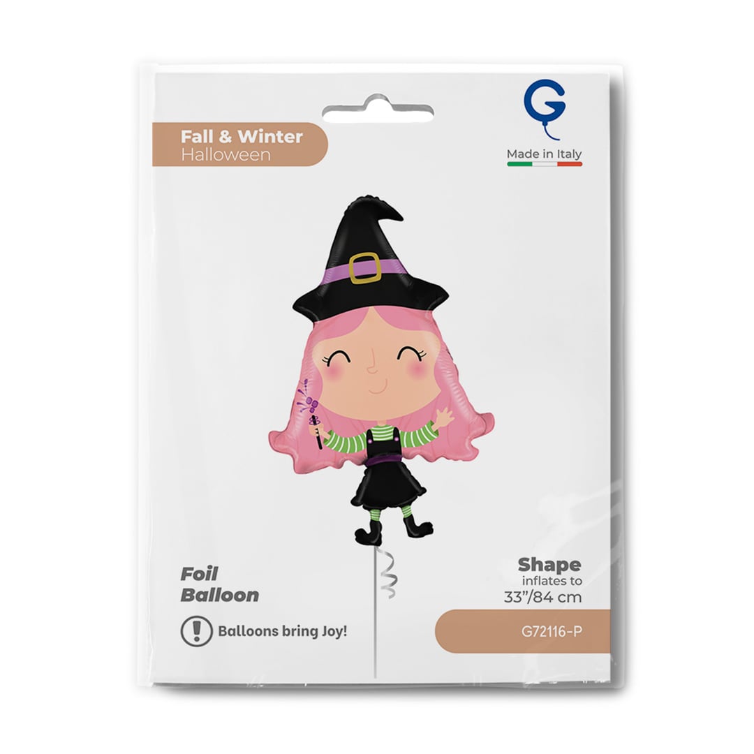 Lovable Witch Halloween Giant Foil Balloon 84cm / 33 in View 5