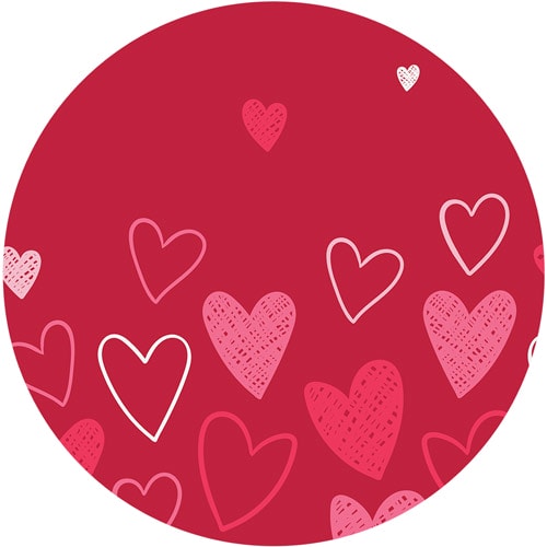Love Hearts Red Design Circle Sailboard Backdrop Product Gallery Image