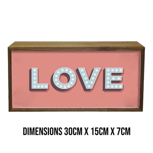 Love LED Light Box Wood Room Sign Product Gallery Image