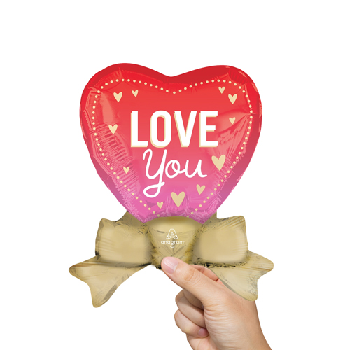 Love You Better with Bows Air Fill Foil Balloon 23cm / 9 in Product Image