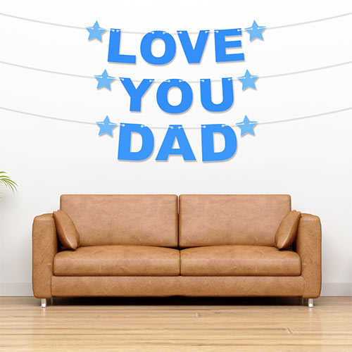 Love You Dad Customisable Recyclable Card Party Bunting Product Gallery Image