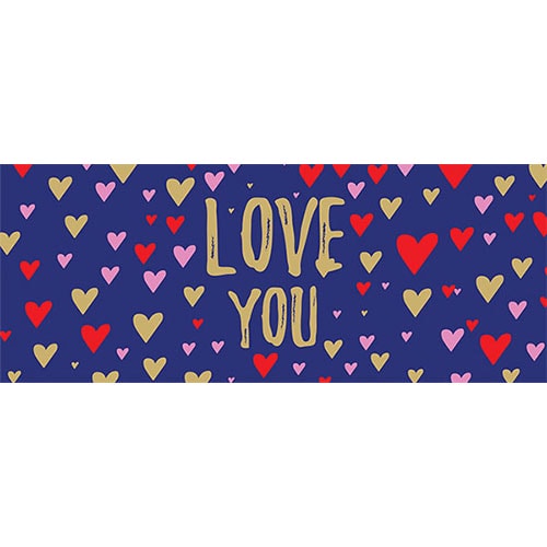 Love You Navy Hearts PVC Party Sign Decoration Product Image