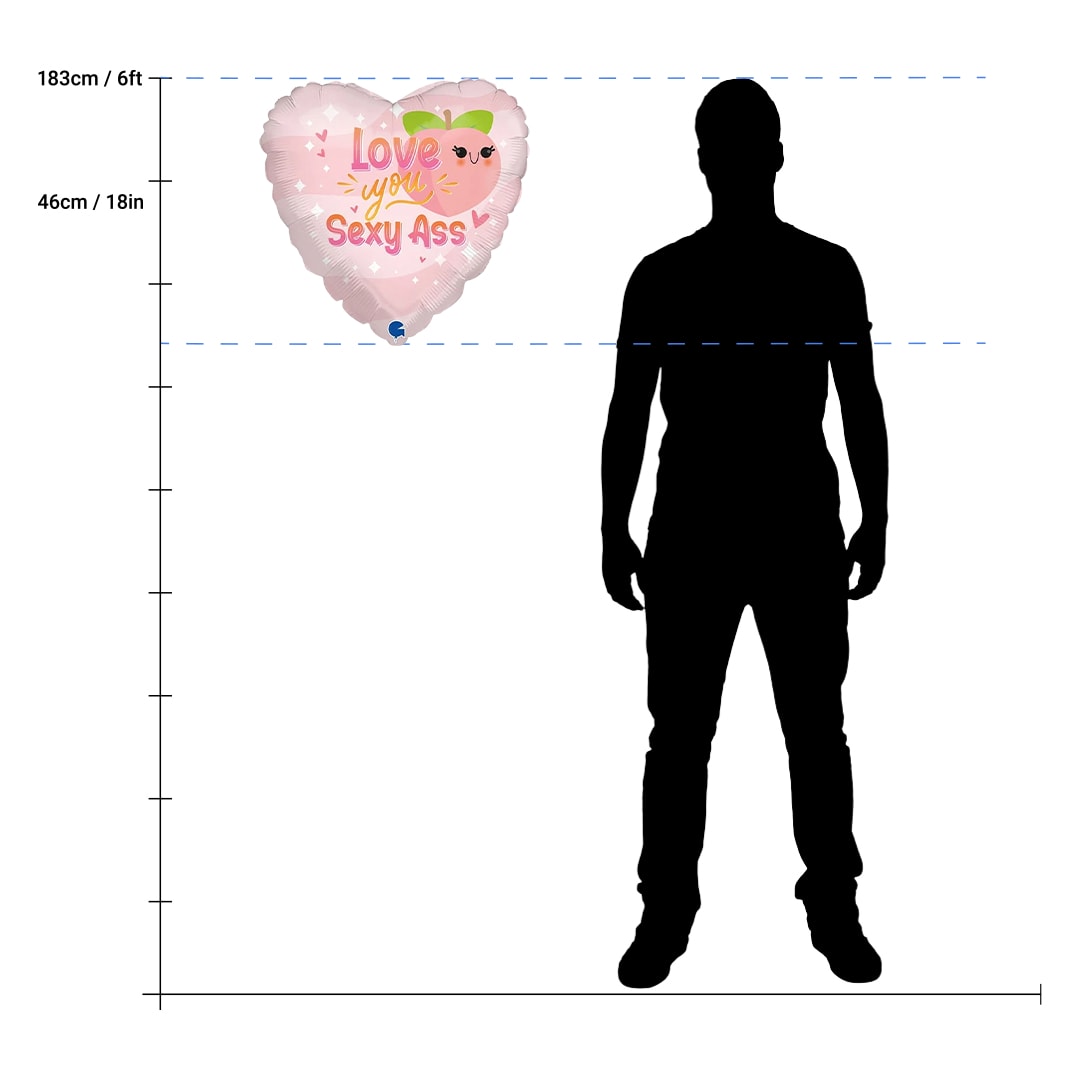 Love You Sexy Ass Heart Shape Foil Helium Balloon 46cm / 18 in Product Gallery Image