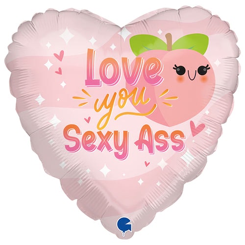 Love You Sexy Ass Heart Shape Foil Helium Balloon 46cm / 18 in